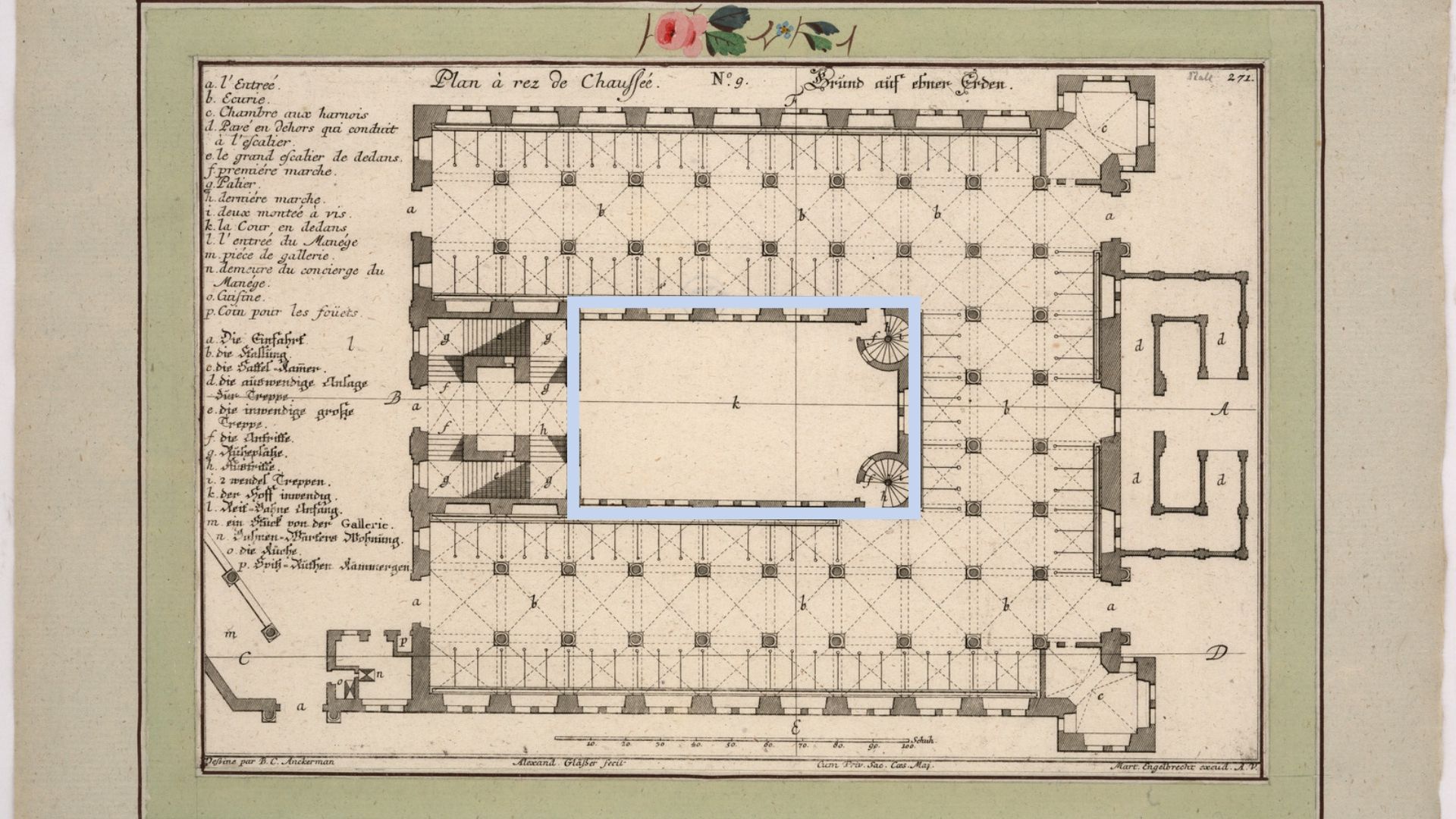 Grundriss Stallgebäude um 1730