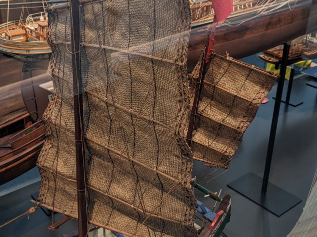 Bambussegel des Schiffsmodells See-Dschunke aus Amoy