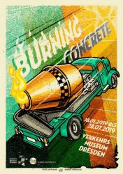 Plakat zur Sonderausstellung "Burning Concrete"