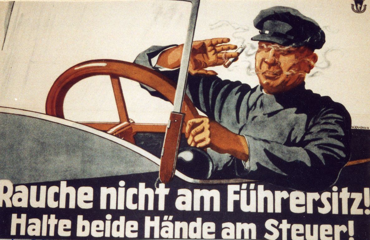 Rauche nicht am Führersitz! Halte beide Hände am Steuer!, 1931